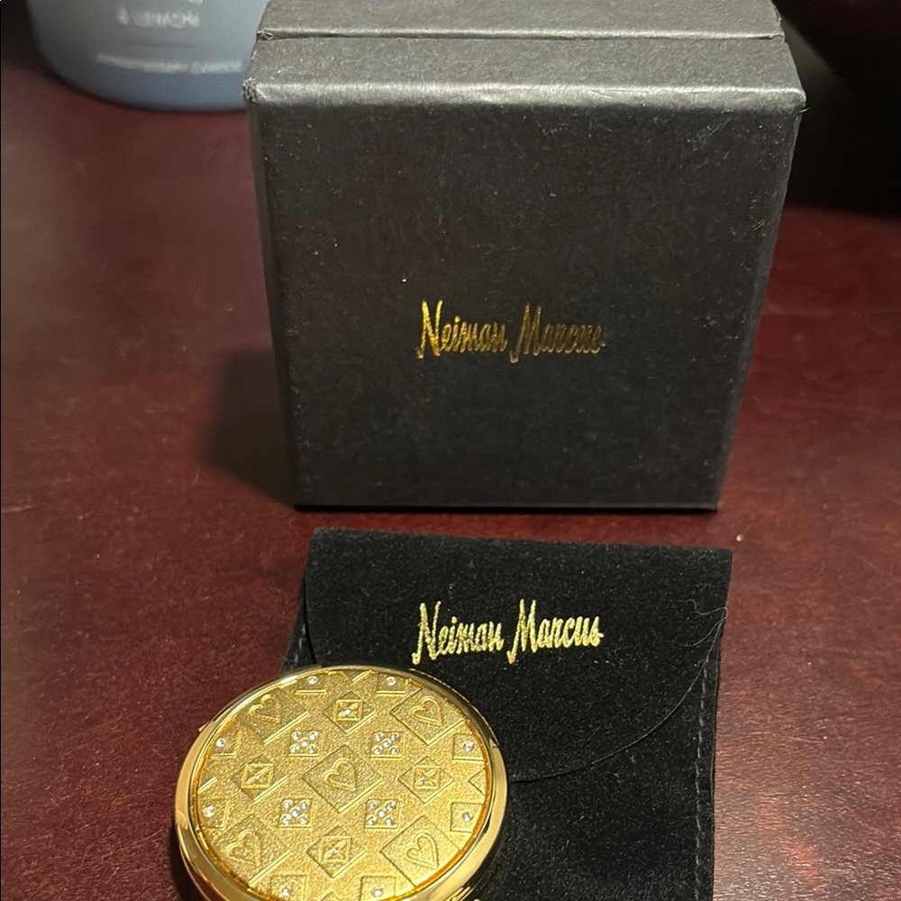 Neiman Marcus Gold Compact with Silver Accents